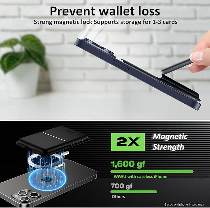 WIWU for Apple Magsafe Wallet with Adjustable Stand Magnetic Wallet WIWU for Apple Magsafe Wallet with Adjustable Stand Magnetic Wallet
